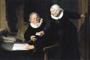 REMBRANDT Harmenszoon van Rijn The Shipbuilder Jan Rijksen and His Wife Griet Jans oil painting